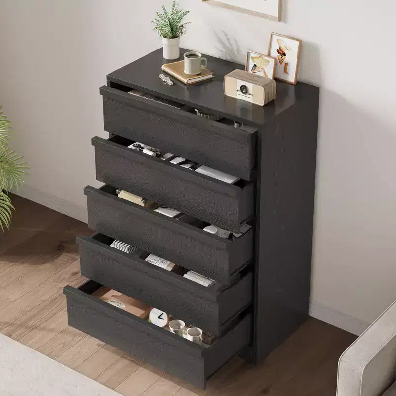 Commode à 7 tiroirs pour chambre à coucher, commode haute et moderne de 46 pouces avec rangement, organisateur de commode en bois pour entrée, salon, chambre à coucher