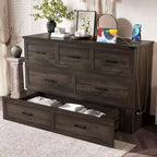 Lit plateforme pliable FAMYYT Queen Size avec station de recharge, tiroir de rangement, montage facile