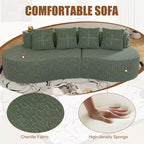 Canapé d'angle modulable incurvé, canapé 3 places avec porte-gobelets, pochette latérale et 4 oreillers pour salon, bureau, appartement - ModernLuxe