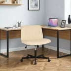 BestMassage Chaise croisée à roulettes, sans accoudoirs, chaise de bureau pivotante réglable en hauteur avec large assise rembourrée pour bureau à domicile