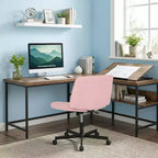 BestMassage Chaise croisée à roulettes, sans accoudoirs, chaise de bureau pivotante réglable en hauteur avec large assise rembourrée pour bureau à domicile