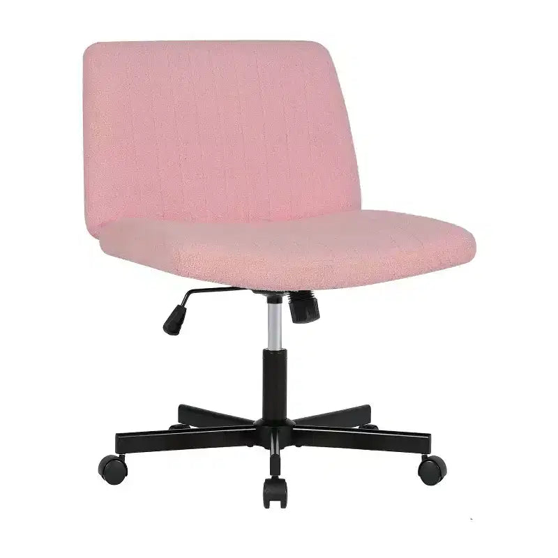 BestMassage Chaise croisée à roulettes, sans accoudoirs, chaise de bureau pivotante réglable en hauteur avec large assise rembourrée pour bureau à domicile