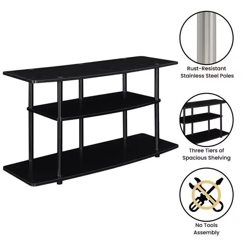 Meuble TV large à 3 niveaux Designs2Go pour téléviseurs jusqu'à 43" - Breighton Home