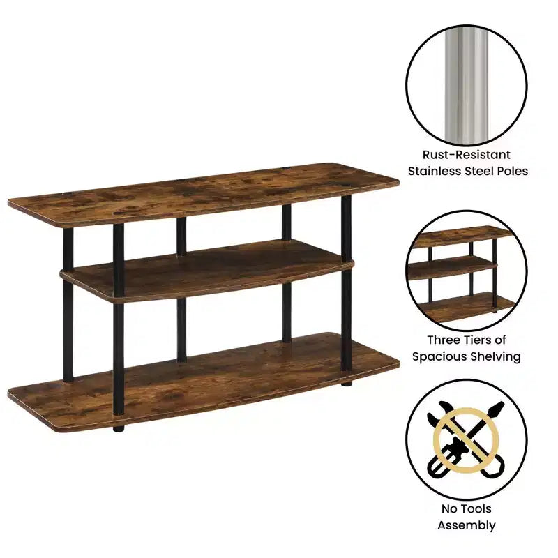 Meuble TV large à 3 niveaux Designs2Go pour téléviseurs jusqu'à 43" - Breighton Home