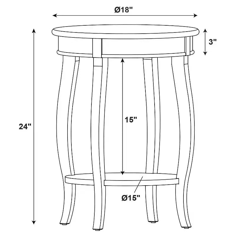 Table ronde Lindsay avec étagère - Powell