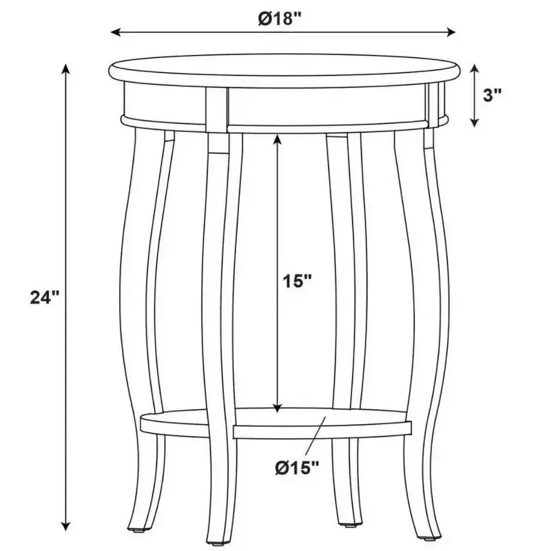 Table ronde Lindsay avec étagère - Powell