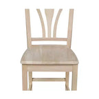 Tabouret de bar à hauteur de comptoir 24" Fanback non fini - International Concepts : bois d'hévéa massif, sans accoudoirs, capacité de 113 kg