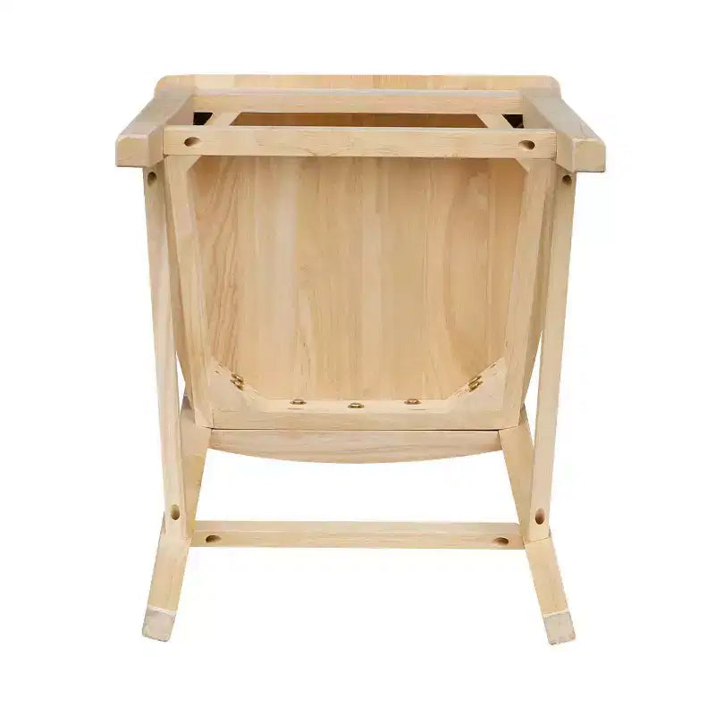 Tabouret de bar à hauteur de comptoir 24" Fanback non fini - International Concepts : bois d'hévéa massif, sans accoudoirs, capacité de 113 kg