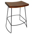Carolina Living Set of 2 24" Portia Saddle Seat Counter Height Barstools Metal/Chestnut: Mango Wood, Dry Dust Care, No Back