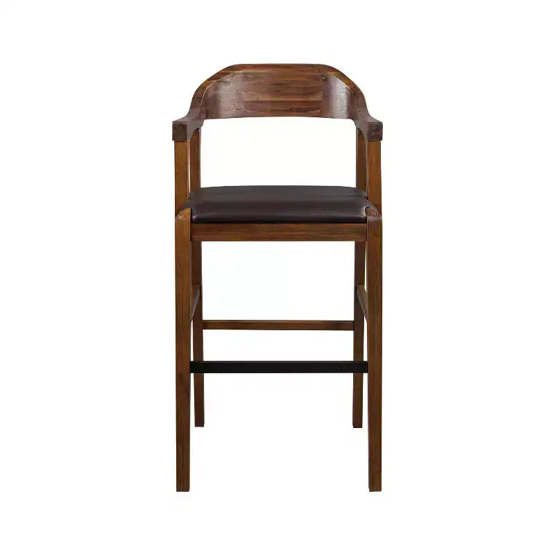 Tabouret de bar fixe Rasmus : 29 po, similicuir, bois écologique, hauteur fixe - Boraam