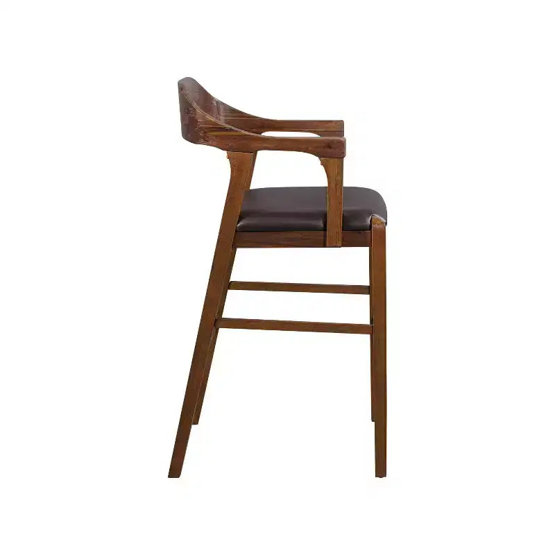 Tabouret de bar fixe Rasmus : 29 po, similicuir, bois écologique, hauteur fixe - Boraam