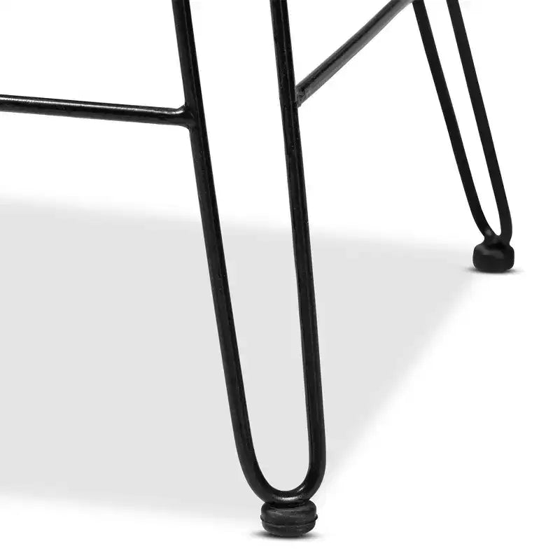 Tabouret de bar hauteur comptoir Garan en rotin et métal naturel/noir - bali & pari : Style bohème, Hauteur d'assise 24,5 po