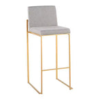 Lot de 2 tabourets de bar FujiHB en polyester/acier or/gris - LumiSource : dossier haut, rembourré, design contemporain