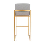 Lot de 2 tabourets de bar FujiHB en polyester/acier or/gris - LumiSource : dossier haut, rembourré, design contemporain