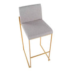 Lot de 2 tabourets de bar FujiHB en polyester/acier or/gris - LumiSource : dossier haut, rembourré, design contemporain