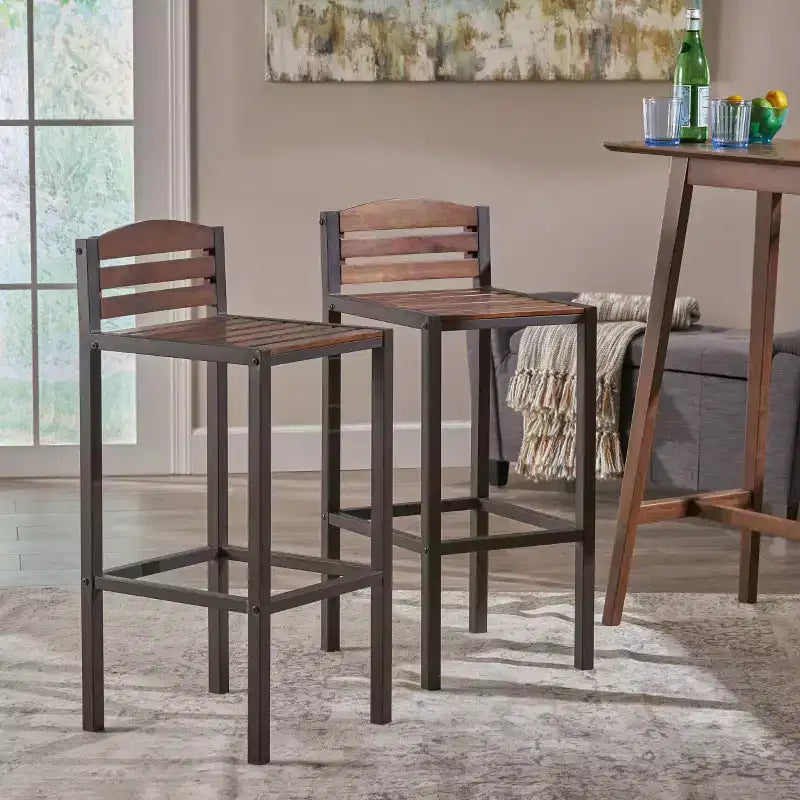 Lot de 2 tabourets de bar Lilith Acacia marron foncé - Christopher Knight Home