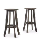 Set of 2 Ruthie Acacia Barstools Dark Gray - Christopher Knight Home: 30" Fixed Height, Backless Design