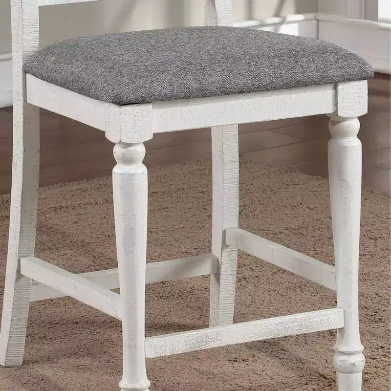 Lot de 2 tabourets de bar hauteur comptoir Cambrien Farmhouse avec sièges rembourrés - HOMES: Inside + Out