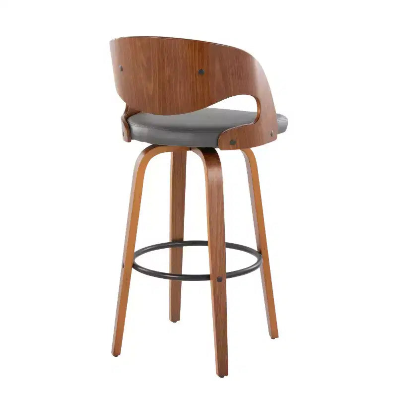 Lot de 2 tabourets de bar en similicuir Pino Noyer/Gris/Noir - LumiSource