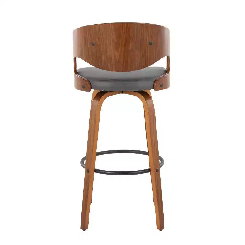 Lot de 2 tabourets de bar en similicuir Pino Noyer/Gris/Noir - LumiSource