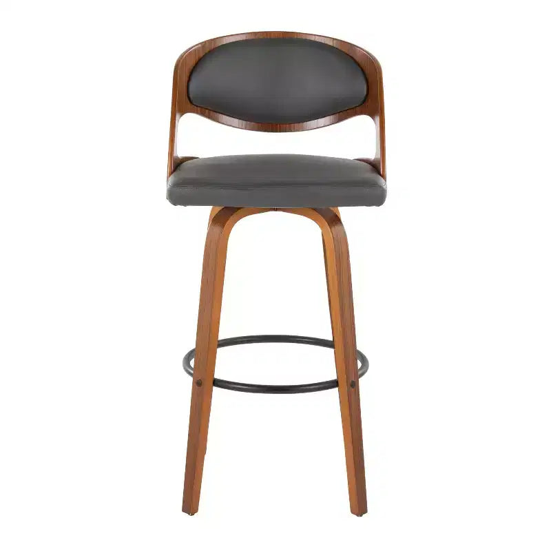 Lot de 2 tabourets de bar en similicuir Pino Noyer/Gris/Noir - LumiSource
