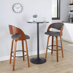 Lot de 2 tabourets de bar en similicuir Pino Noyer/Gris/Noir - LumiSource