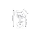 Tabouret de bar pivotant réglable Calinda blanc : Moderne du milieu du siècle, cadre en bois courbé, revêtement en lin - WyndenHall