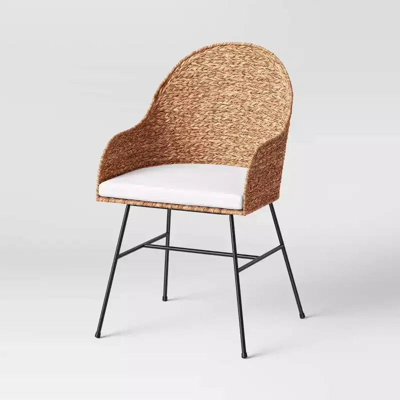 Landis Wicker Backed Dining Chair with Cushion Natural - Threshold™ Assembly Required