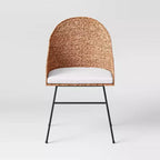 Chaise de salle à manger en osier avec coussin, couleur naturelle - Threshold™ Assemblage requis
