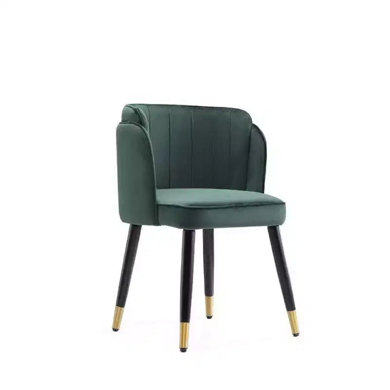 Chaise de salle à manger Zephyr en velours vert chasseur de Manhattan Comfort : Rembourrée, pieds en bois, aucun assemblage requis