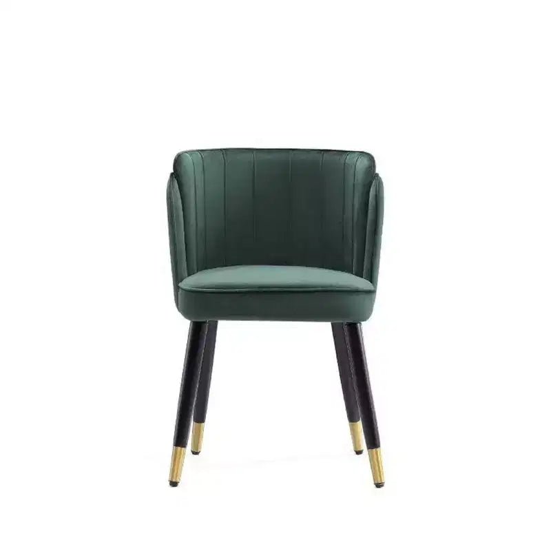 Chaise de salle à manger Zephyr en velours vert chasseur de Manhattan Comfort : Rembourrée, pieds en bois, aucun assemblage requis