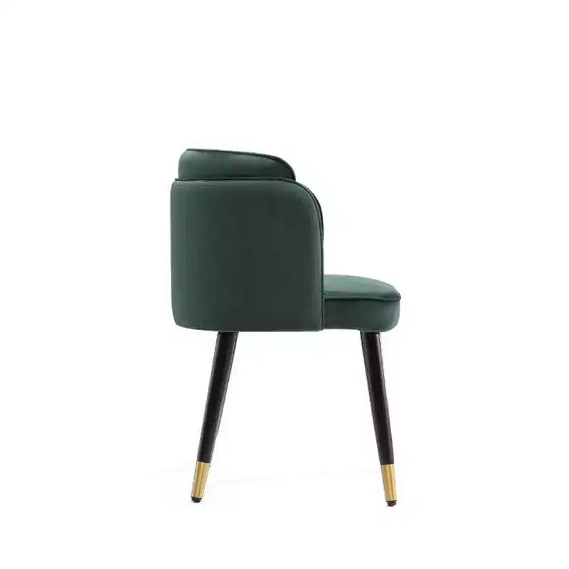 Chaise de salle à manger Zephyr en velours vert chasseur de Manhattan Comfort : Rembourrée, pieds en bois, aucun assemblage requis