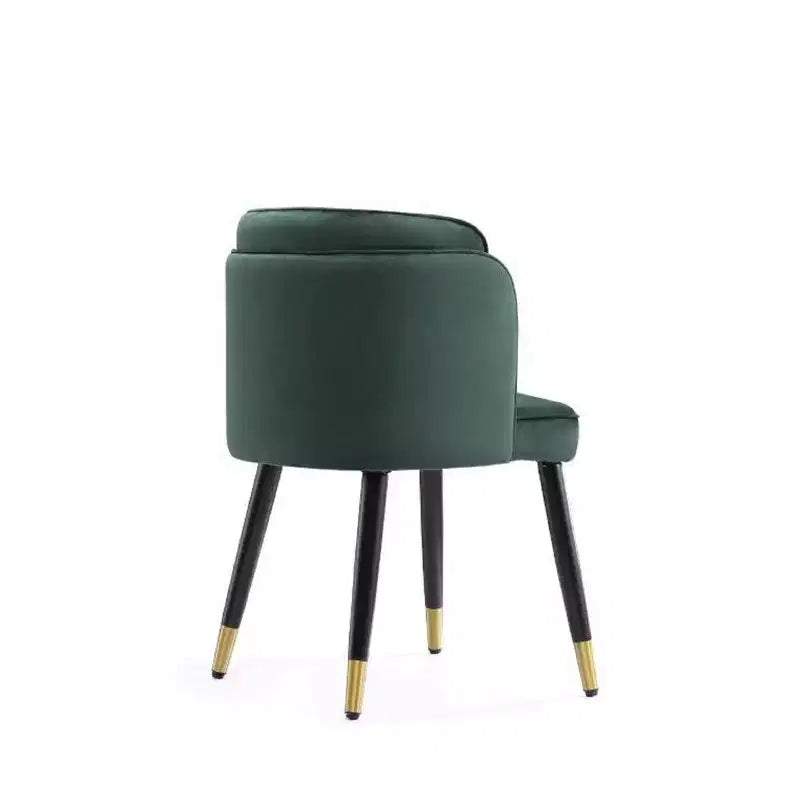 Chaise de salle à manger Zephyr en velours vert chasseur de Manhattan Comfort : Rembourrée, pieds en bois, aucun assemblage requis