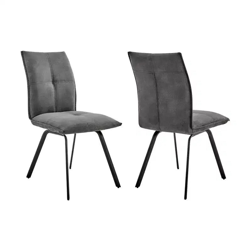 Lot de 2 chaises de salle à manger Rylee en tissu anthracite/noir – Armen Living
