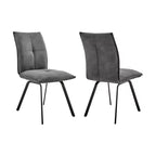 Lot de 2 chaises de salle à manger Rylee en tissu anthracite/noir – Armen Living