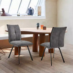 Lot de 2 chaises de salle à manger Rylee en tissu anthracite/noir – Armen Living