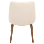 Chaise de salle à manger Giovanni Mid-Century Modern Crème - Lumisource : Rembourrée, Fini Noyer, Similicuir