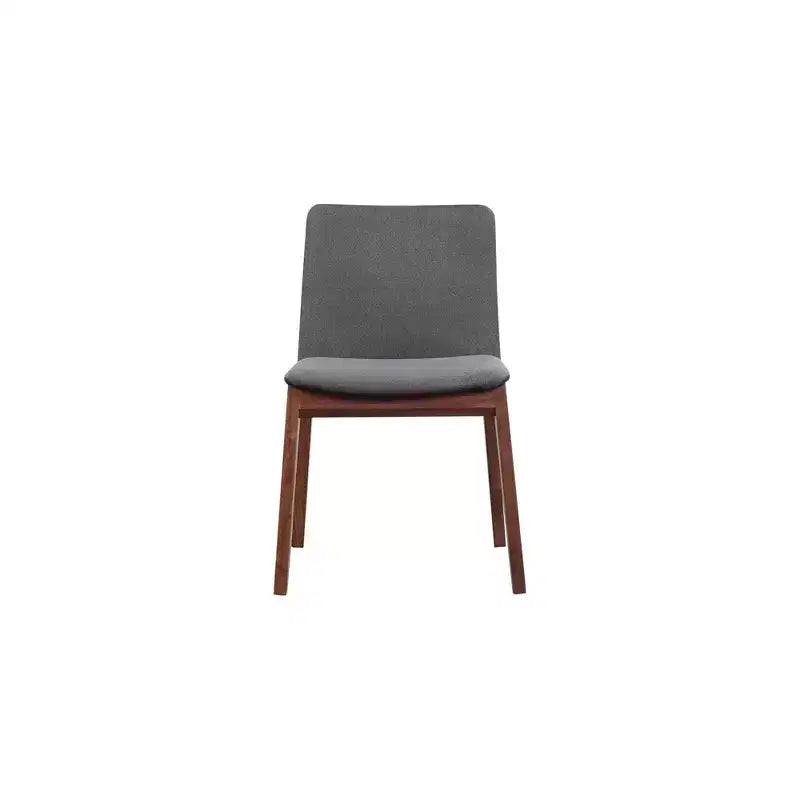 Lot de 2 chaises de salle à manger Aldo grises - Alder Bay : Noyer massif, revêtement en polyester, aucun assemblage requis