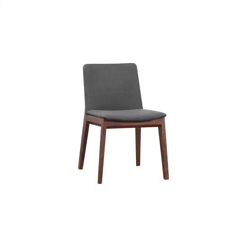 Lot de 2 chaises de salle à manger Aldo grises - Alder Bay : Noyer massif, revêtement en polyester, aucun assemblage requis