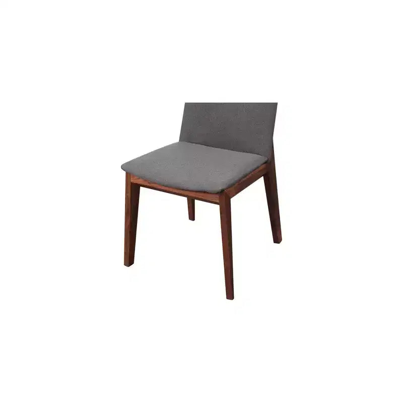Lot de 2 chaises de salle à manger Aldo grises - Alder Bay : Noyer massif, revêtement en polyester, aucun assemblage requis