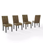 Lot de 4 chaises de salle à manger Edgewater jonc de mer/brun foncé - Crosley
