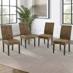 Lot de 4 chaises de salle à manger Edgewater jonc de mer/brun foncé - Crosley