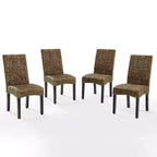 Lot de 4 chaises de salle à manger Edgewater jonc de mer/brun foncé - Crosley