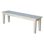 Banc style Shaker 60" non fini - International Concepts : Hévéa massif, Rectangulaire, Capacité 400 lb
