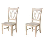 Set Of 2 Double X Back Chair Unfinished - International Concepts: Solid Wood, Armless, Unupholstered