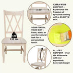 Lot de 2 chaises double X brutes – International Concepts : En bois massif, sans accoudoirs, non rembourrées
