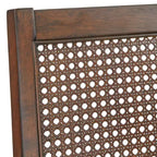 Lot de 2 chaises de salle à manger traditionnelles Westbury en cannage, noyer/crème : Structure en hévéa, revêtement en lin