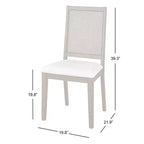 Lot de 2 chaises de salle à manger traditionnelles Westbury en cannage, noyer/crème : Structure en hévéa, revêtement en lin