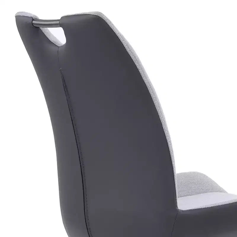 Lot de 2 chaises de salle à manger contemporaines Delvar en tissu étain - Armen Living : Rembourré, cadre en bois, nettoyage localisé