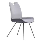 Lot de 2 chaises de salle à manger contemporaines Delvar en tissu étain - Armen Living : Rembourré, cadre en bois, nettoyage localisé